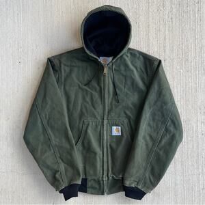 Carhartt J131 GRN green hooded work wear jacket